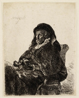 KG 03906
<br/>
Portret Rembrandts moeder in rouwkleding
<br/>
<em>Rembrandt (1606-1669) - kopie naar</em>